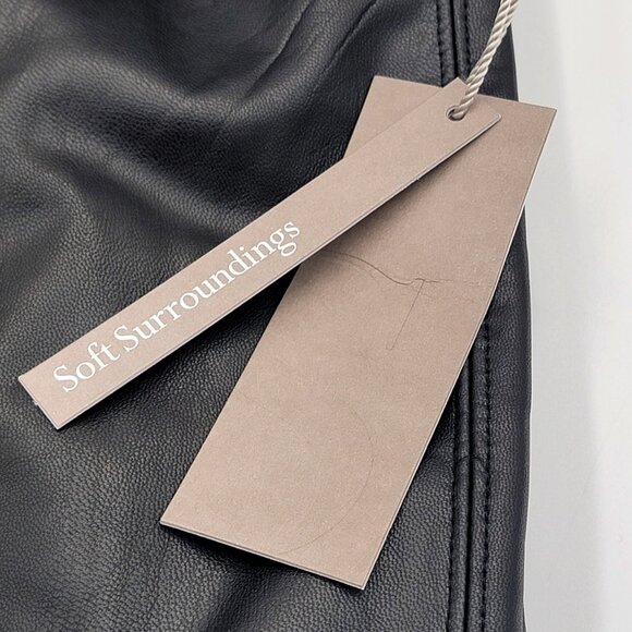 Soft Surroundings Black Faux Leather Pull-On Leggings High-Waisted  Size PM - Picture 5 of 12